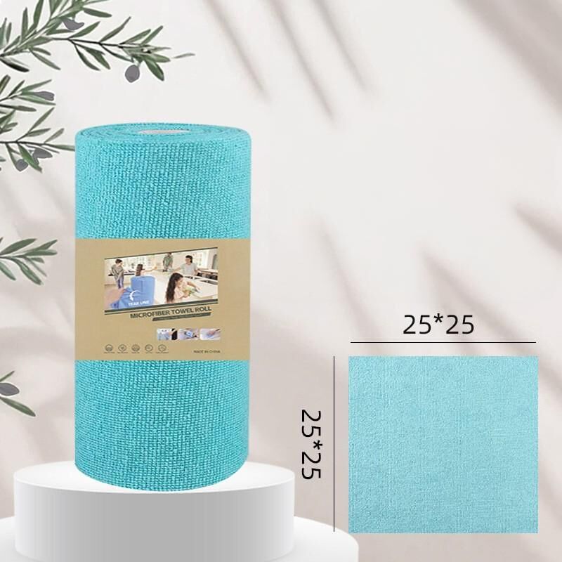 Christmas gift 50-Piece 25x25cm Polycotton Cleaning Cloth Roll, Reusable Dual-Use Dish & Surface Wipes for Home & Kitchen（blue） - Image 1