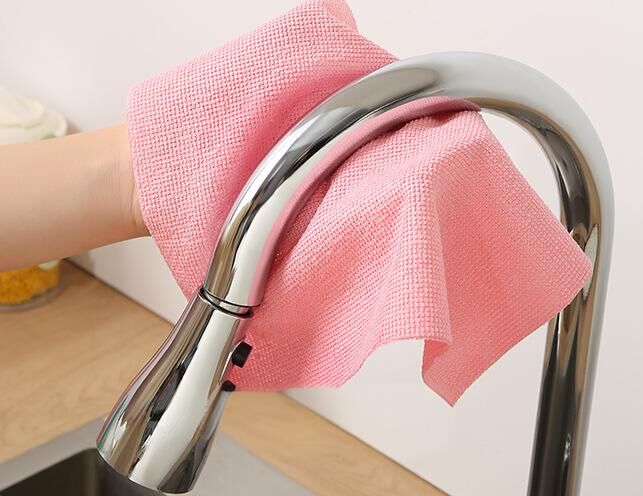 Christmas gift 50-Piece 25x25cm Polycotton Cleaning Cloth Roll, Reusable Dual-Use Dish & Surface Wipes for Home & Kitchen（pink） - Image 4