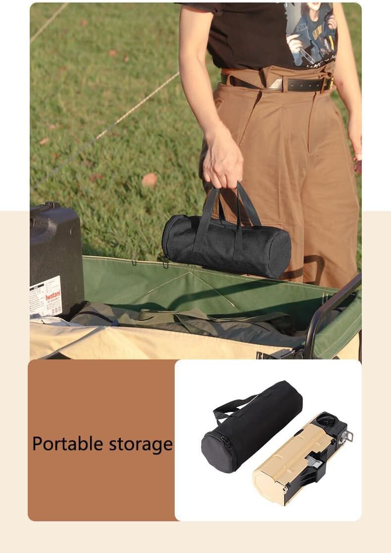 2500W Portable Camping Stove Foldable Butane Stove Indoor/Outdoor Cooking Suitable for Picnic, Backpacking Hiking, Adventure, Home, Travel, Outdoor Patio, RV Trip (Khaki) - Image 8