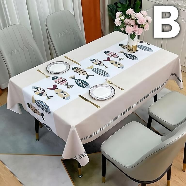 Waterproof Oilproof Washable Heat-Resistant PVC Tablecloth - 5 Patterns & Sizes for Home, Restaurant & Picnic Dining（D,180*138） - Image 2