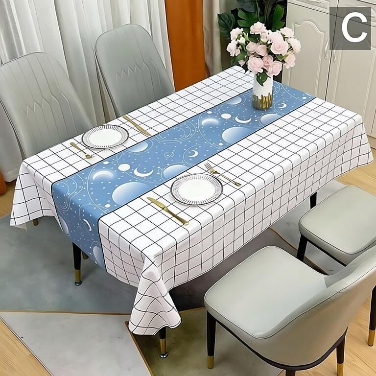 Waterproof Oilproof Washable Heat-Resistant PVC Tablecloth - 5 Patterns & Sizes for Home, Restaurant & Picnic Dining（A,200*138） - Image 3