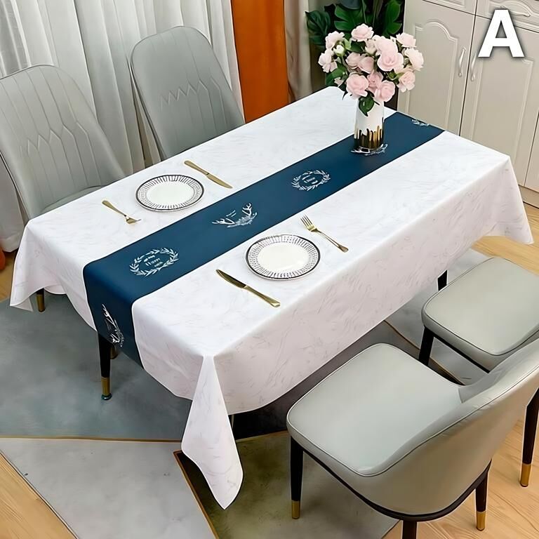 Waterproof Oilproof Washable Heat-Resistant PVC Tablecloth - 5 Patterns & Sizes for Home, Restaurant & Picnic Dining（A,220*138） - Image 1