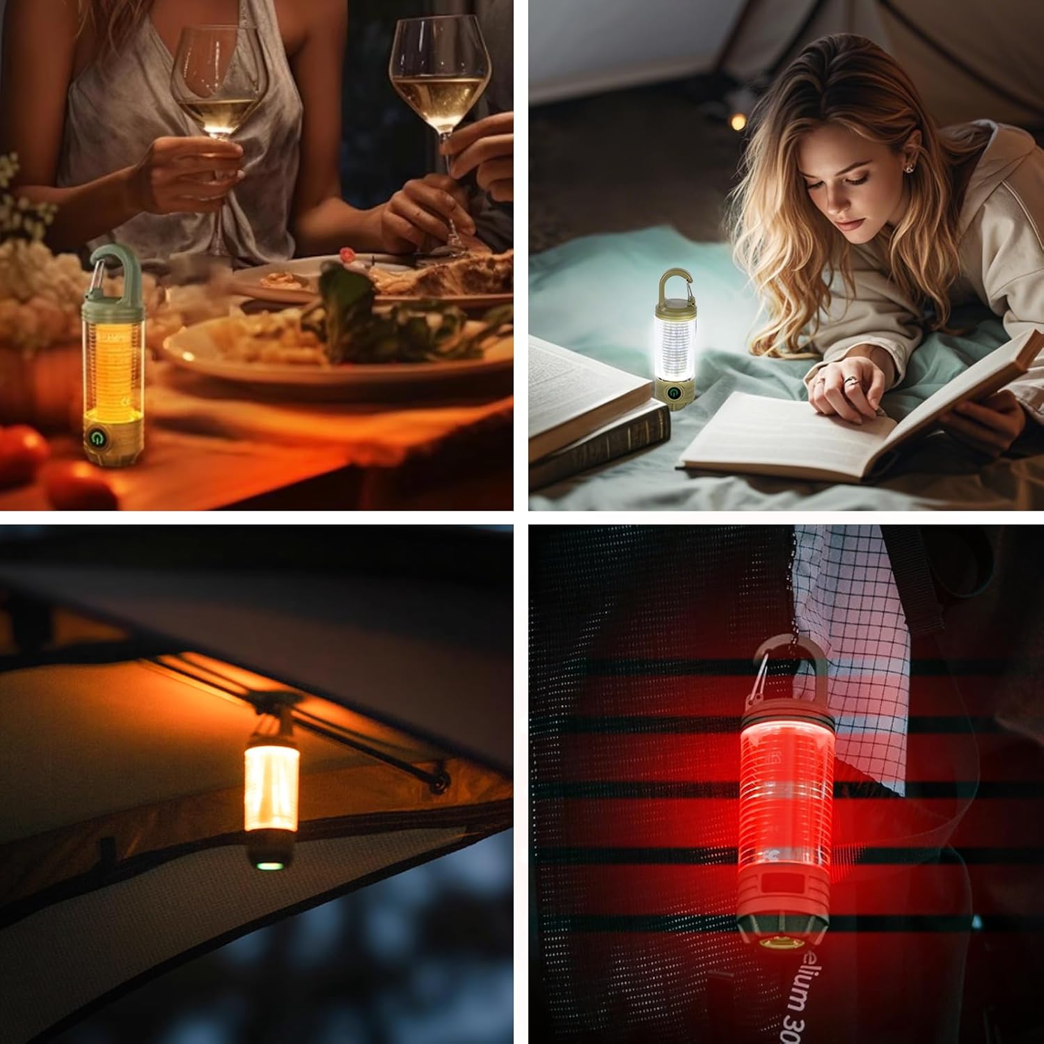 Rechargeable LED Camping Lantern Flashlight: 6 Modes, USB-C, Portable for Hiking, Emergency, Night Walking & Outdoor Adventures（green） - Image 5