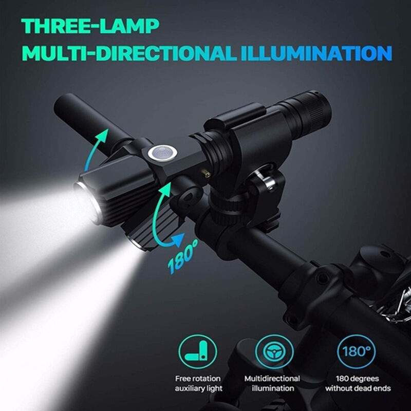 Rotatable Aluminium Alloy Bike Flashlight: USB Rechargeable, 500m Range, 170g with Mount, Perfect for Aussie Night Riders - Image 1