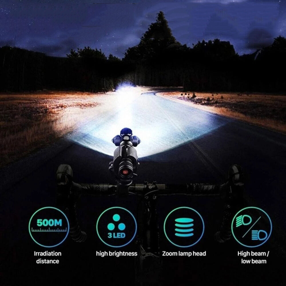 Rotatable Aluminium Alloy Bike Flashlight: USB Rechargeable, 500m Range, 170g with Mount, Perfect for Aussie Night Riders - Image 2