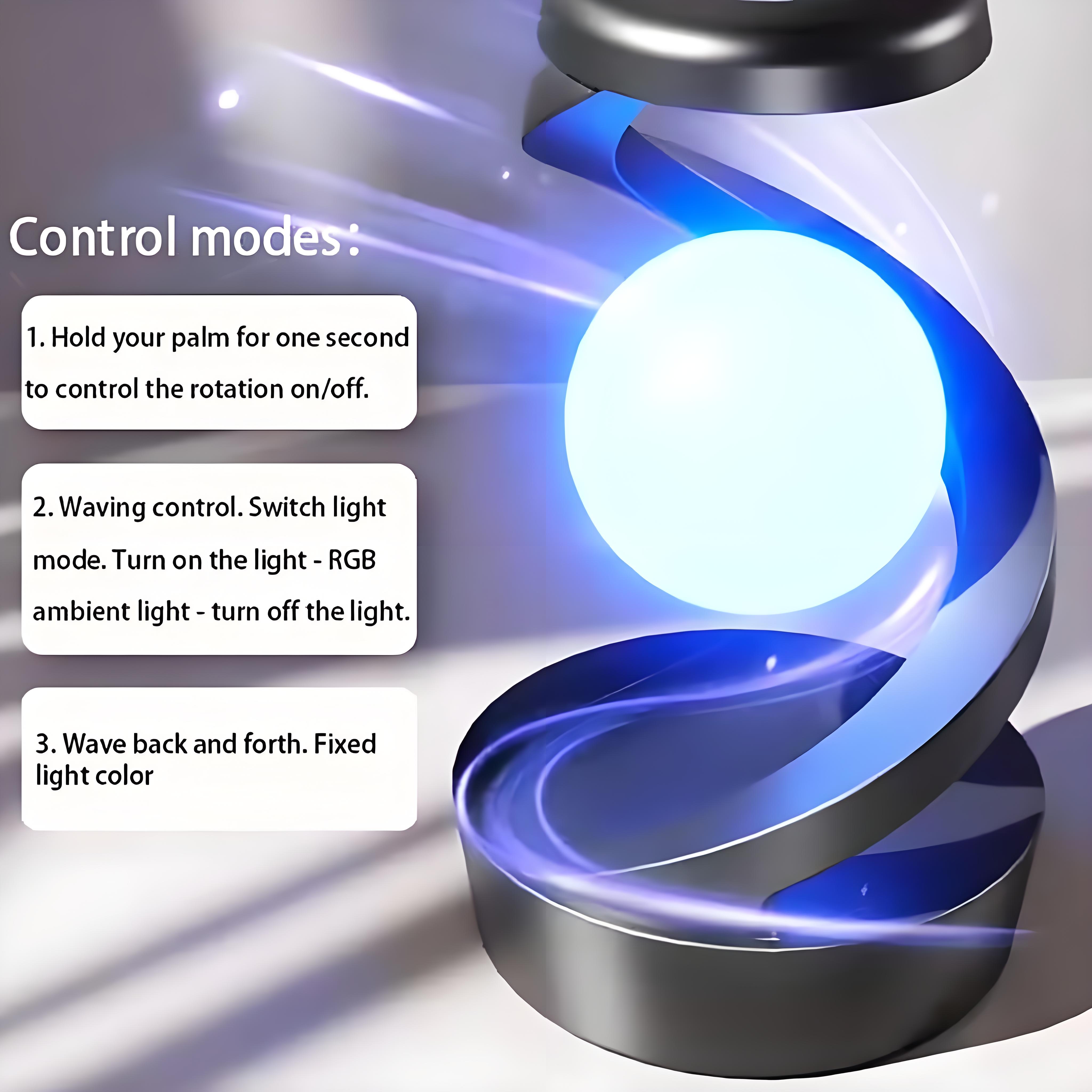 Rotating Levitating Night Light with RGB Colors & Wireless Charging: 1-Second Palm-Activated Spin, Motion-Sensing – Futuristic Lighting for Australian Bedrooms & Offices - Image 8