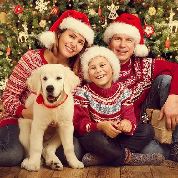 3Pack Christmas Santa Hats for Adults - Extra Thicken Velvet Santa Claus Hats for Women Men Fluffy Plush Xmas Hats Christmas Party Supplies New Year's Eve Party Hats for Adults Teenagers - Image 2