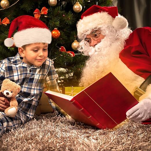 3Pack Christmas Santa Hats for Adults - Extra Thicken Velvet Santa Claus Hats for Women Men Fluffy Plush Xmas Hats Christmas Party Supplies New Year's Eve Party Hats for Adults Teenagers - Image 5