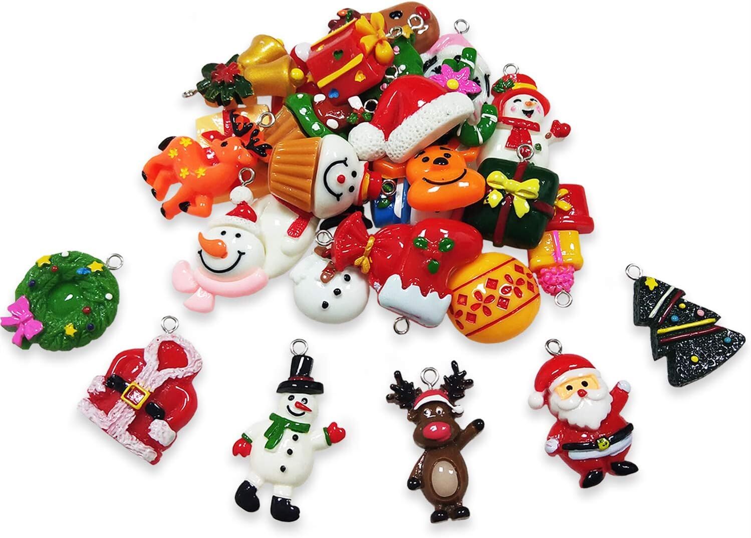 60pcs Mini Christmas Ornaments for Mini Tree Decorations Small Christmas Ornaments Resin Miniatures for Craft Christmas Decor - Image 2