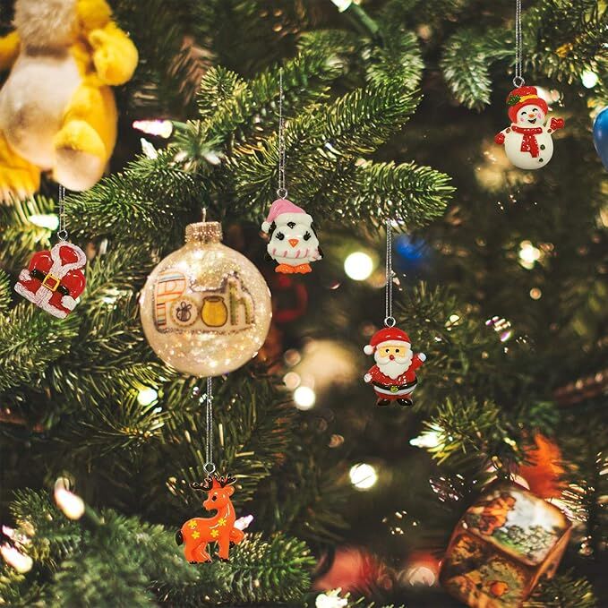 60pcs Mini Christmas Ornaments for Mini Tree Decorations Small Christmas Ornaments Resin Miniatures for Craft Christmas Decor - Image 5