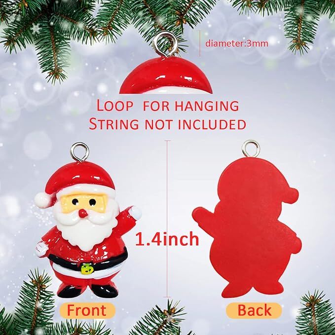 60pcs Mini Christmas Ornaments for Mini Tree Decorations Small Christmas Ornaments Resin Miniatures for Craft Christmas Decor - Image 8