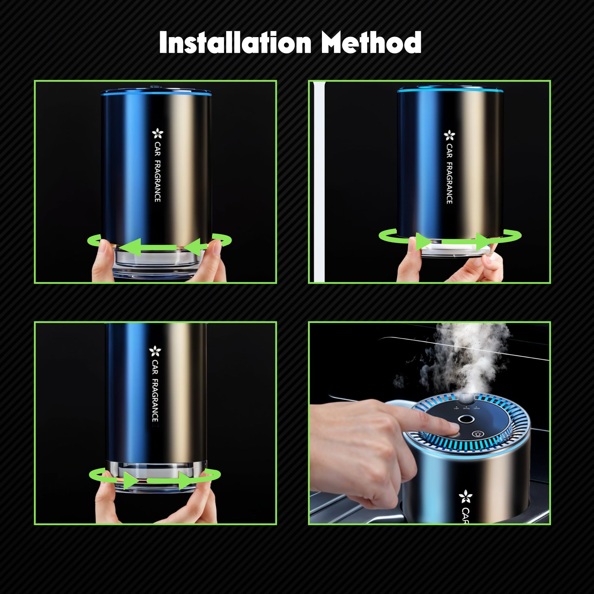 Smart Car Air Freshener with Starry Lights Projector: Automatic Aroma Diffuser, 3 Modes, Rechargeable for Car & Home - Image 5