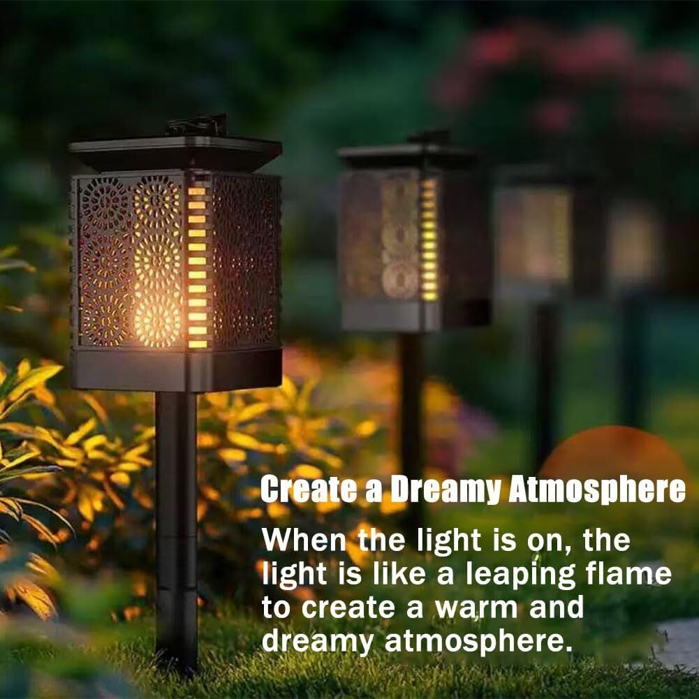 2-Pack Solar Garden Stake Light with Floral Pattern: 12 LED Outdoor Decorative Light with Multiple Mounting Options - Image 4