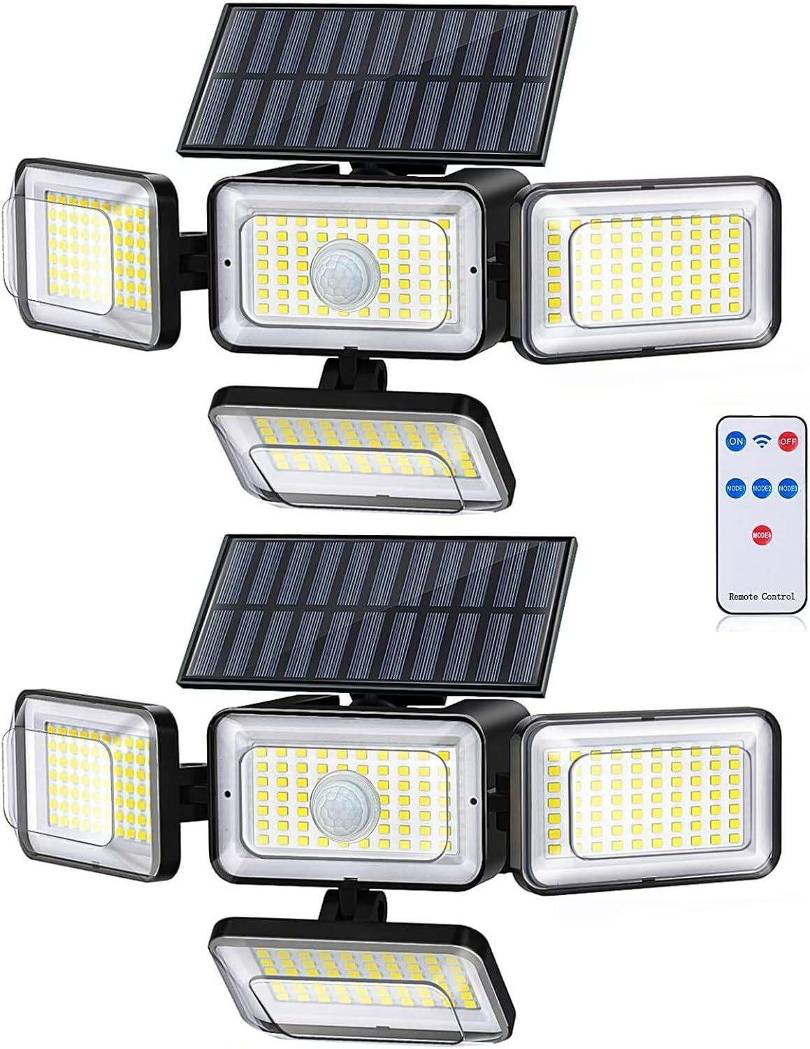 Solar Motion Sensor Outdoor Lights (2-Pack) with 288 LEDs & 2800LM: 270° Wide Angle, IP65 Waterproof, Remote-Controlled for Aussie Yards - Image 1
