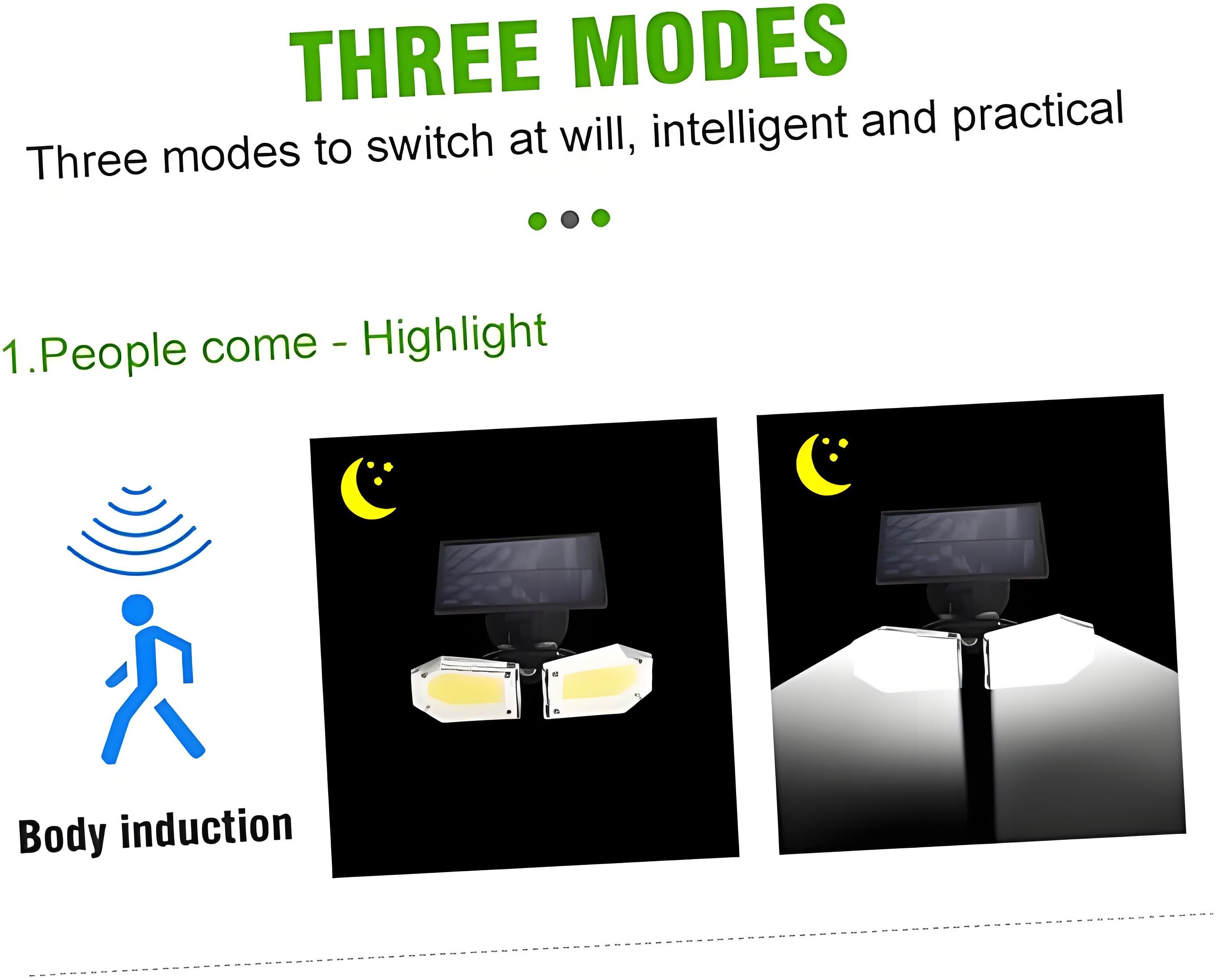 2-Pack Solar Motion Sensor Wall Lights: Double-Head Adjustable Cob LED Outdoor Lights for Garden, Patio & Pathway - Image 2