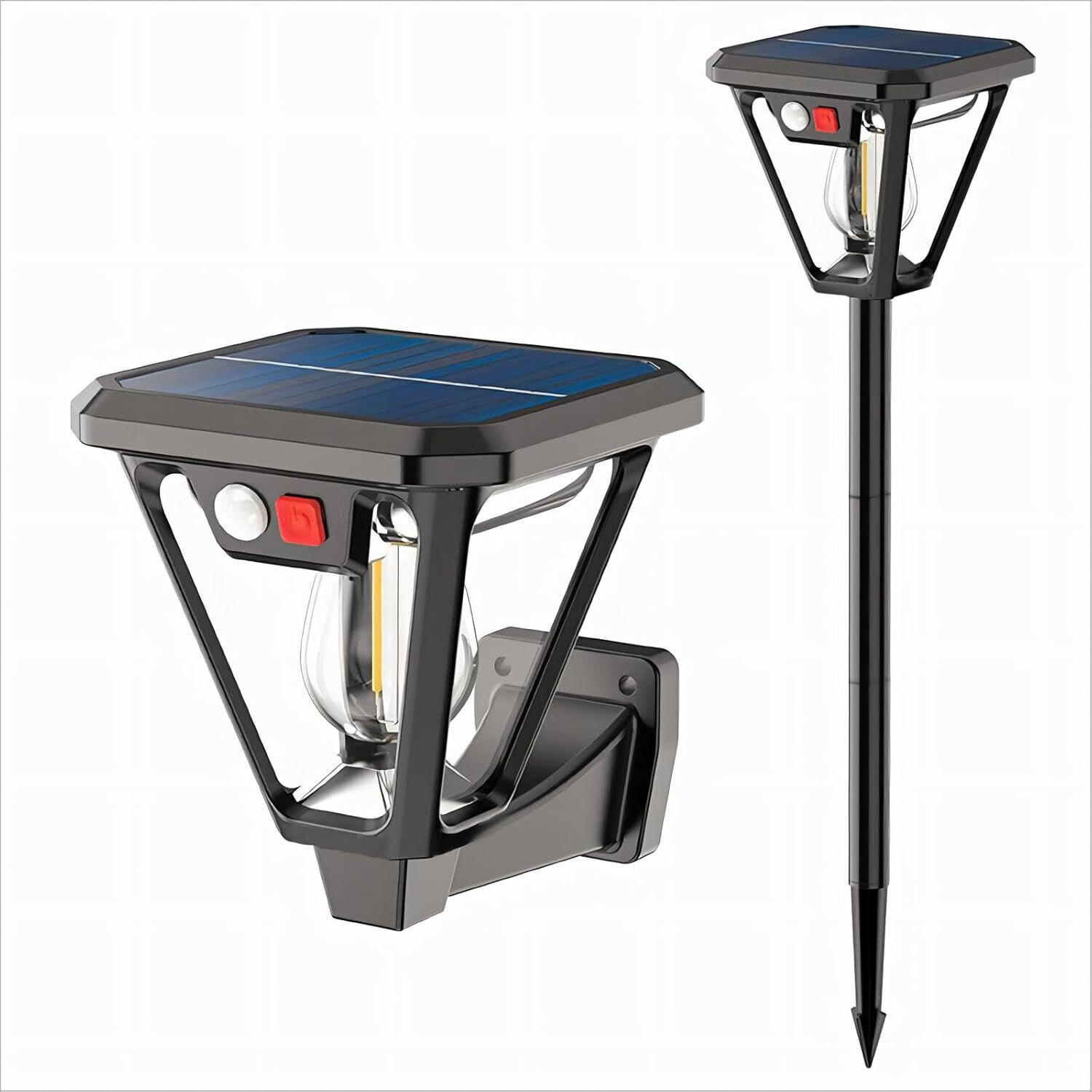 Solar Motion Sensor Wall Lights (2-Pack): 3-Mode Dusk-to-Dawn Waterproof for Patio, Garage & Garden Lighting - Image 1