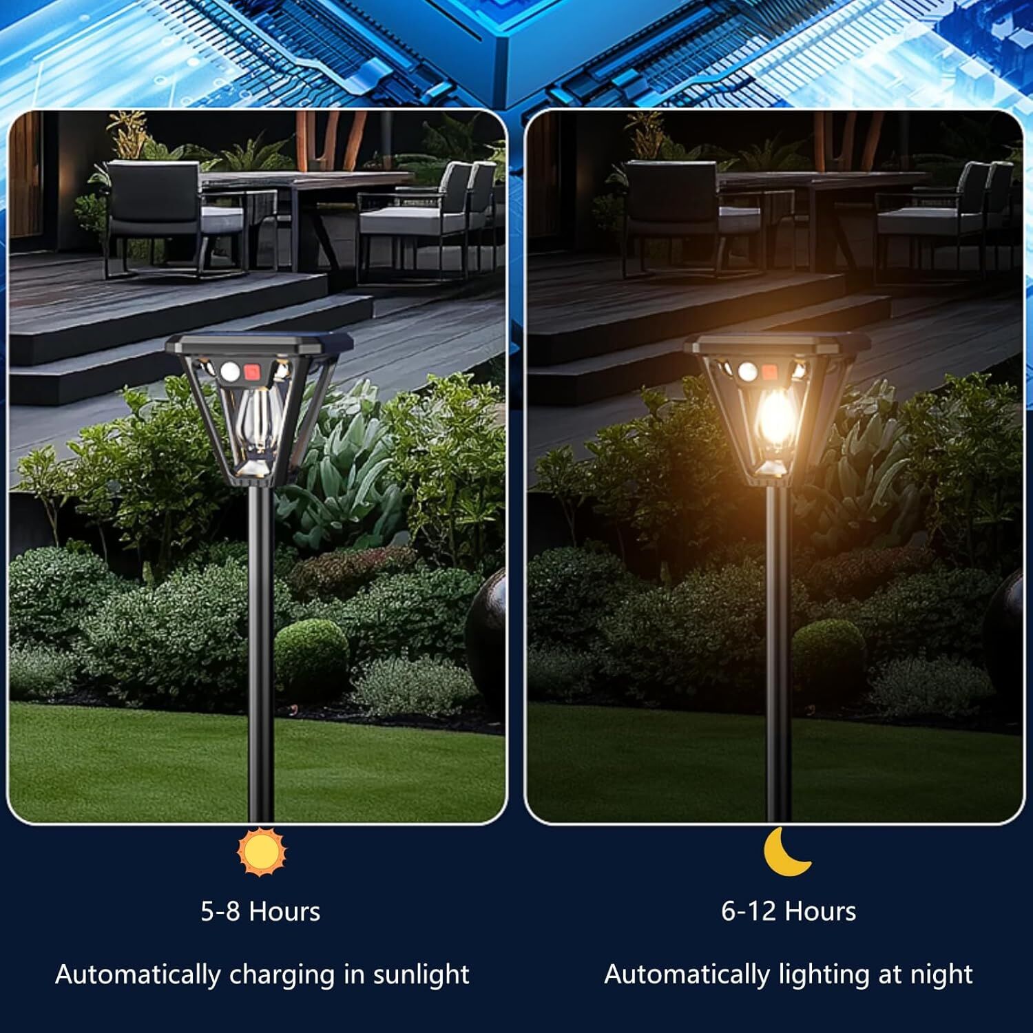 Solar Motion Sensor Wall Lights (2-Pack): 3-Mode Dusk-to-Dawn Waterproof for Patio, Garage & Garden Lighting - Image 4