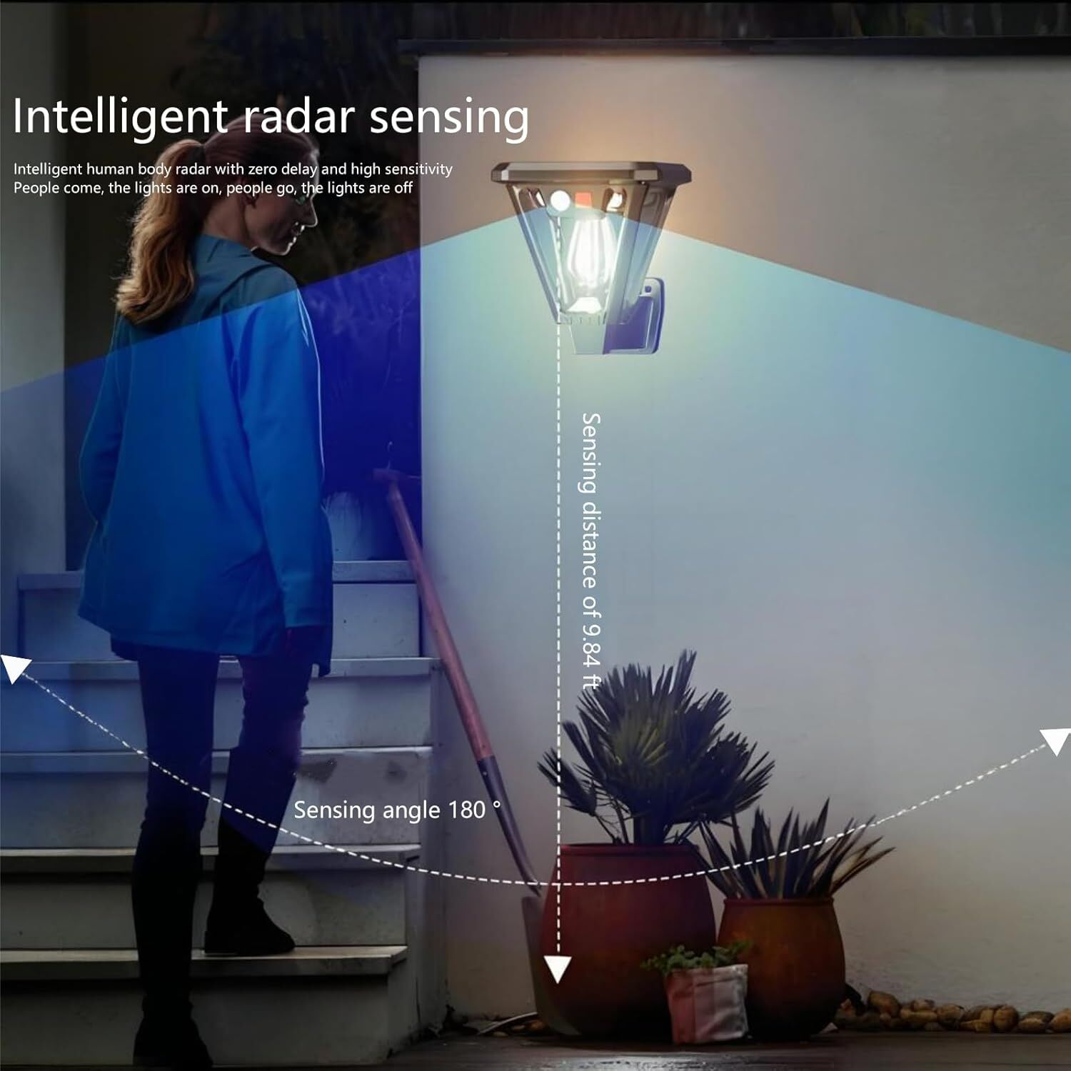 Solar Motion Sensor Wall Lights (2-Pack): 3-Mode Dusk-to-Dawn Waterproof for Patio, Garage & Garden Lighting - Image 5