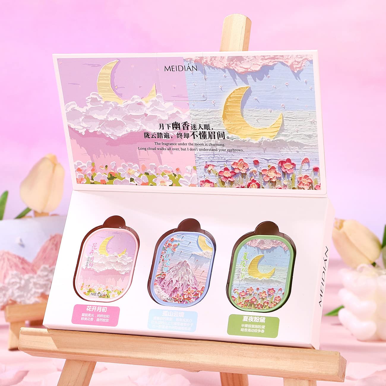 Pink Solid Perfume Set for Women: 3-Pack 4g Portable Pocket Balm with Natural Fragrance, Perfect for Travel - Image 1