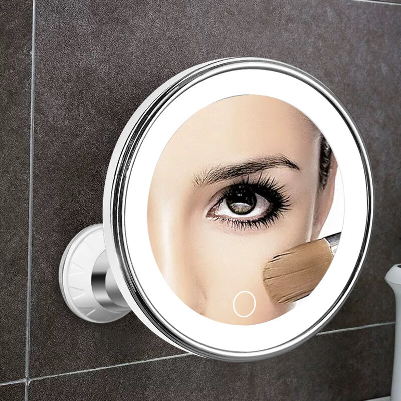 Christmas gift 10X Magnifying Suction Cup LED Makeup Mirror: Flawless Vanity Mirror with Natural Light for Precise Grooming - Image 1