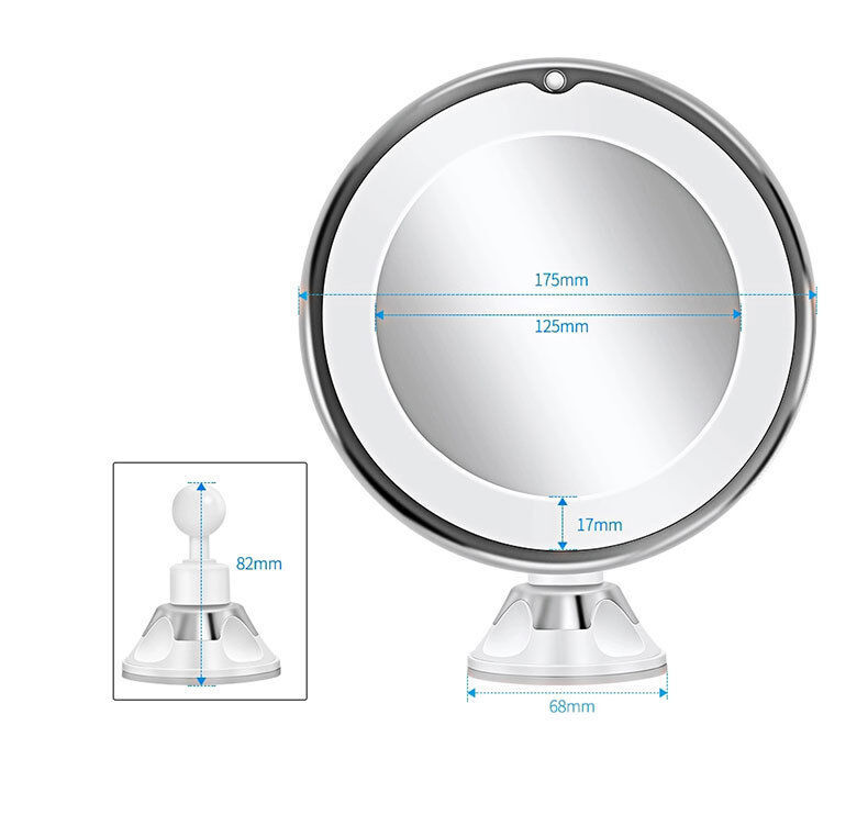 Christmas gift 10X Magnifying Suction Cup LED Makeup Mirror: Flawless Vanity Mirror with Natural Light for Precise Grooming - Image 6