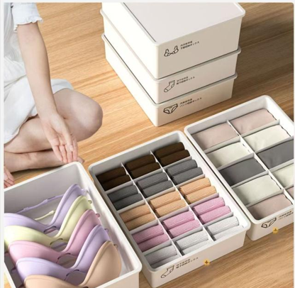 Underwear Panties Socks Box Close-fitting Clothing Storage Box Drawer Three-piece Cover with Compartment Household - Image 6