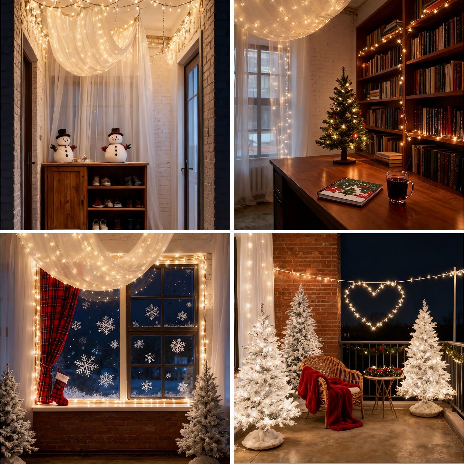 300 LED Warm White Fairy String Lights, 9m Black Wire, Battery-Operated, IP44 Waterproof, Timer Function for Christmas Bedroom Wreath Decor (Batteries Not Included) - Image 7