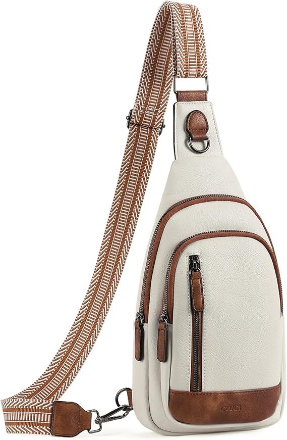 White Faux Leather Sling Bag: Unisex, Spacious, Reversible Crossbody for Aussies, Large Compartment - Image 1