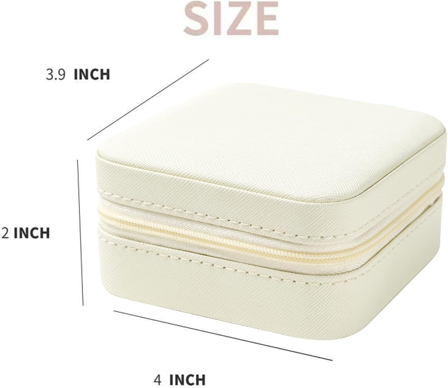 White Travel Jewelry Box with Mirror: Compact, Organised Storage for Rings, Necklaces & Earrings, Ideal for Aussies - Image 2