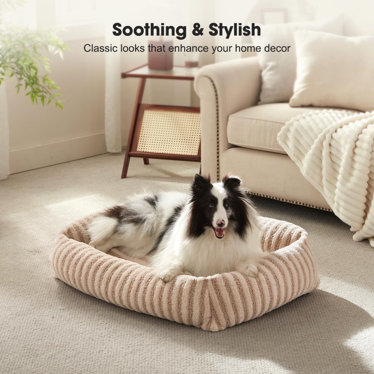 Dog Bed Soft Dog Bed Rabbit Velvet Dog Bed Teddy Fabric Dog Bed Cozy Dog Bed - White - Size 36in*27in - Image 6