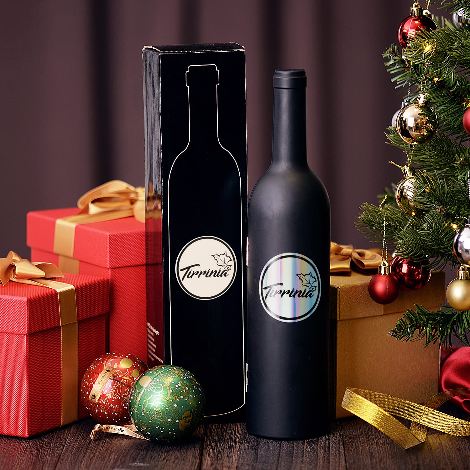 Wine Accessories Gift Set (Black), 5-Piece Bottle Corkscrew Opener Kit with Novelty Bottle-Shaped Case, Valentine's Day Gift for Wine Lovers - Image 6