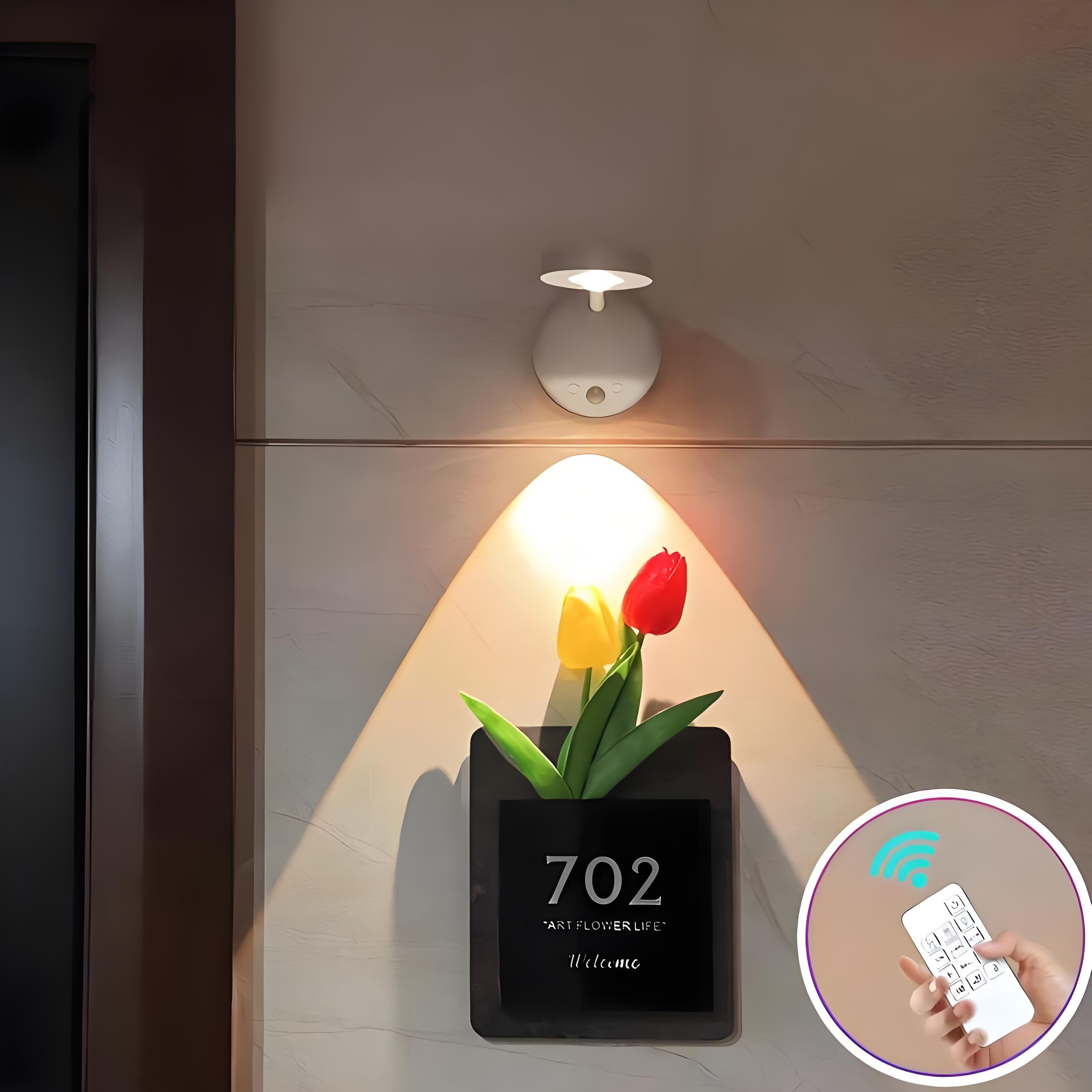Wireless Smart LED Wall Light: Rechargeable, Motion-Sensor & Remote-Controlled, No-Drill Mount for Home Decor & Task Lighting - Image 1