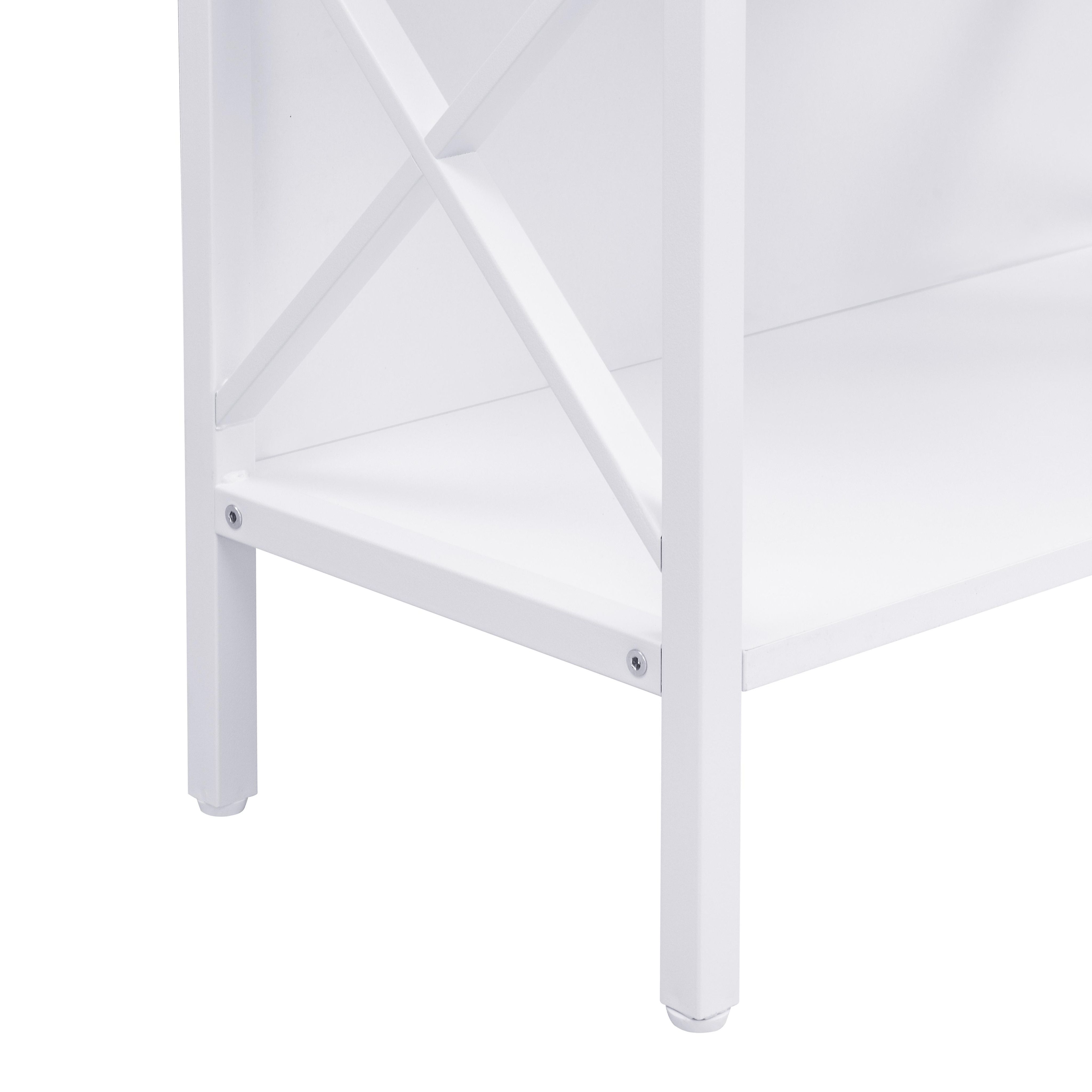 6 Tier Tall Bookshelf, White - Image 7