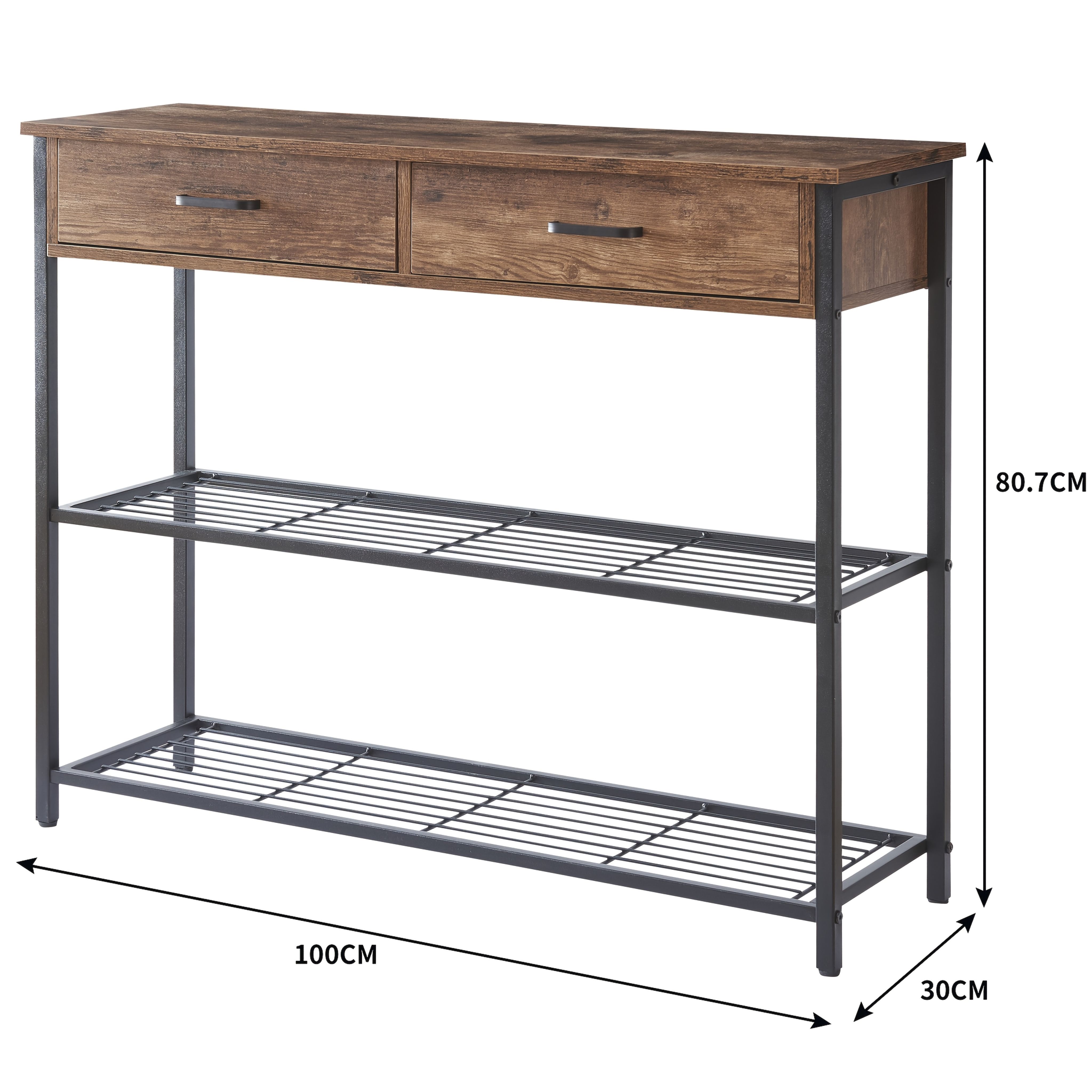 Entryway Table with 2 Drawers, Console Table with Storage Shelves, Sofa Table for Living Room, Entry Way Home Table for Couch, Hallway - Image 2