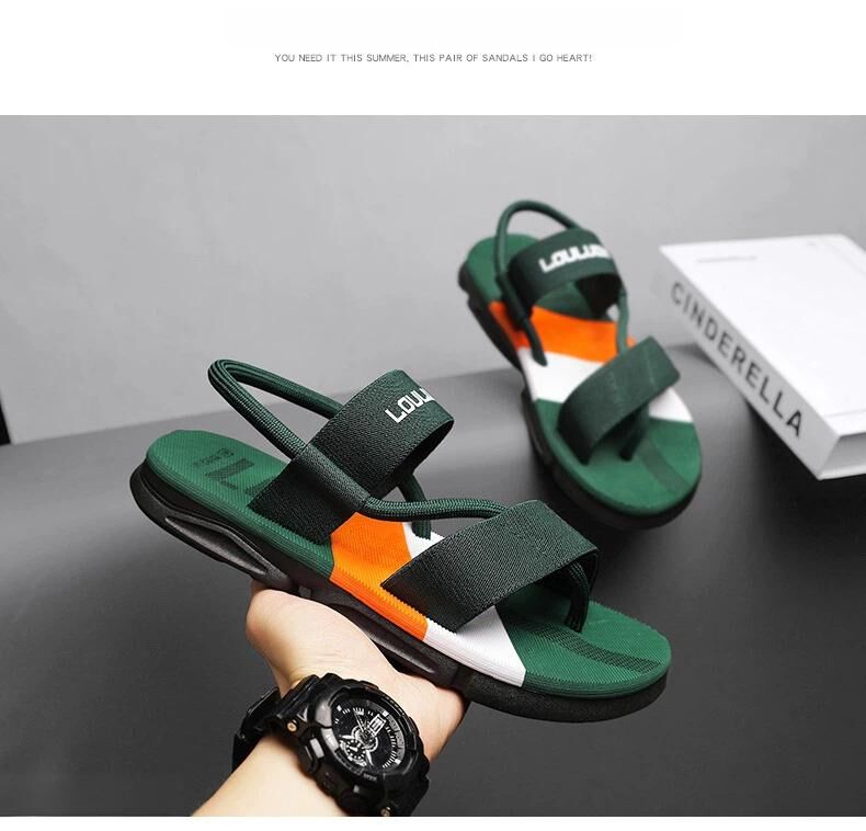 Men's 3-Color Convertible Sandals & Slippers, Outdoor Non-Slip EVA Thick-Sole Beach Shoes for Dual Wear(green-37) - Image 3