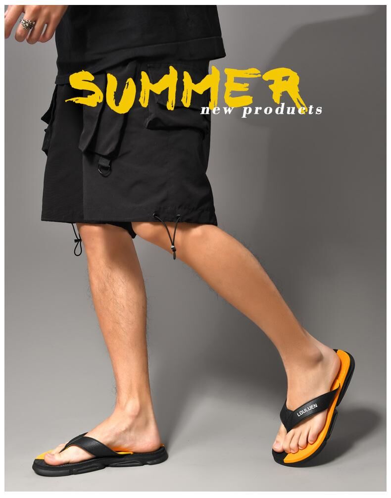 Men's Flip Flops with EVA-PVC Dual Sole, Grey for Comfort & Slip-Resistance(39) - Image 1