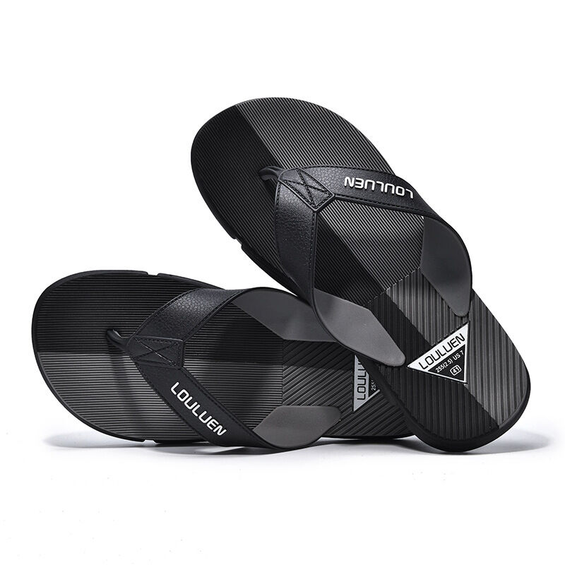 Men's Flip Flops with EVA-PVC Dual Sole, Grey for Comfort & Slip-Resistance(39) - Image 5