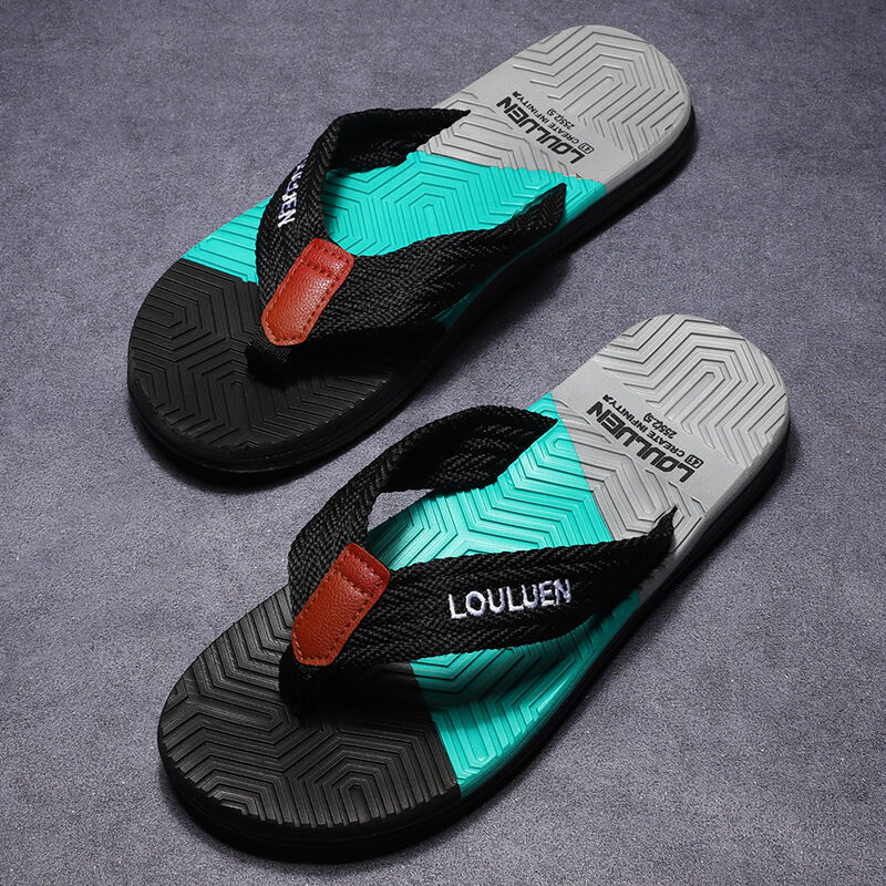 Men's Flip Flops with EVA-PVC Dual Sole, Black for Comfort & Style for Summer Beach & Daily Wear(39) - Image 1