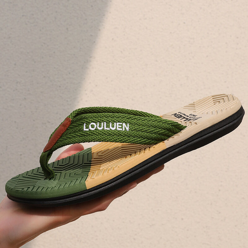 Men's Flip Flops with EVA-PVC Dual Sole, Green for Comfort & Style for Summer Beach & Daily Wear(41) - Image 5