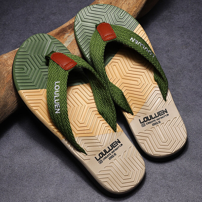 Men's Flip Flops with EVA-PVC Dual Sole, Green for Comfort & Style for Summer Beach & Daily Wear(42) - Image 4