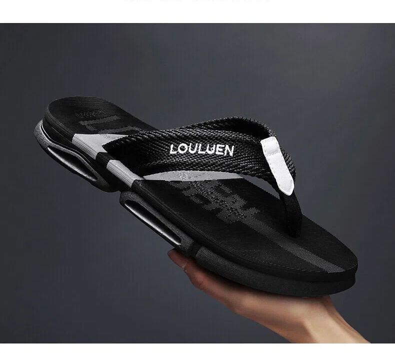 Men's Flip Flops: 4 Colors, EVA-PVC Blend, Comfort & Style for Summer Beach & Daily Wear(Black-gray-40) - Image 3