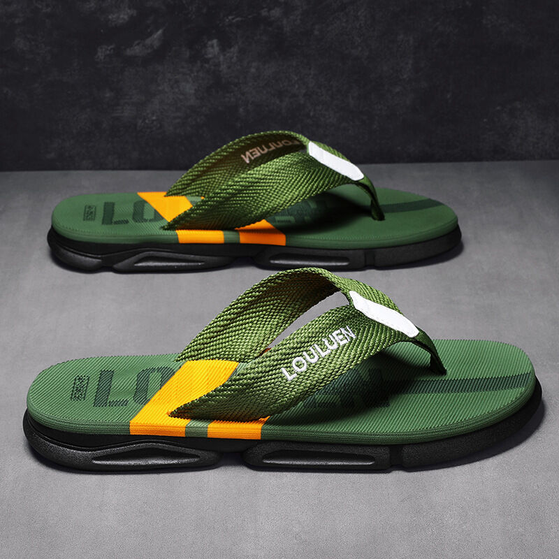 Men's Flip Flops: 4 Colors, EVA-PVC Blend, Comfort & Style for Summer Beach & Daily Wear(Green-43) - Image 1