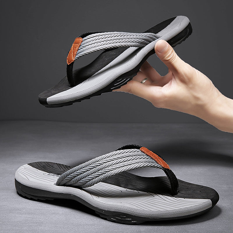 Men's Outdoor Non-Slip Flip Flops, 6 Colors EVA Lightweight Thick-Sole Beach Sandals for Casual & Sports(black and gray-40) - Image 3