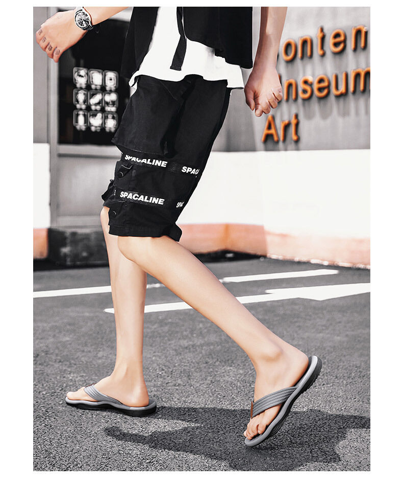 Men's Outdoor Non-Slip Flip Flops, 6 Colors EVA Lightweight Thick-Sole Beach Sandals for Casual & Sports(gray-39) - Image 6