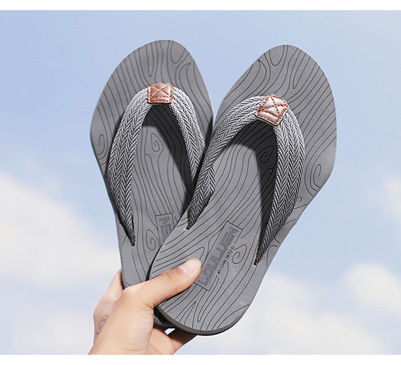 Men's Outdoor Non-Slip Flip Flops, 6 Colors EVA Lightweight Thick-Sole Beach Sandals for Casual & Sports(gray-41) - Image 5