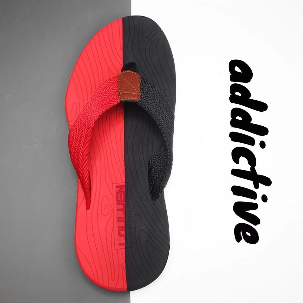 Men's Outdoor Non-Slip Flip Flops, 6 Colors EVA Lightweight Thick-Sole Beach Sandals for Casual & Sports(red and black-44) - Image 1