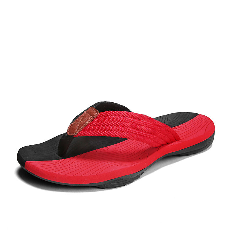 Men's Outdoor Non-Slip Flip Flops, 6 Colors EVA Lightweight Thick-Sole Beach Sandals for Casual & Sports(red and black-44) - Image 3