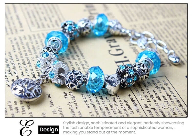 Vintage Crystal Zircon Beaded Bracelet with Hollow LOVE Alloy Pendant, Adjustable Snake Chain Bracelet(20cm+5cm) - Image 3