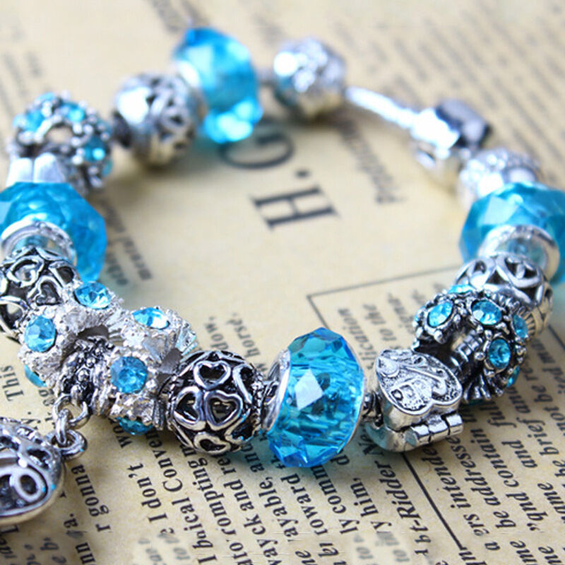 Vintage Crystal Zircon Beaded Bracelet with Hollow LOVE Alloy Pendant, Adjustable Snake Chain Bracelet(20cm+5cm) - Image 7