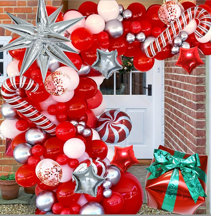 Christmas Balloon Arch Kit – Latex & Foil Balloons - Image 1